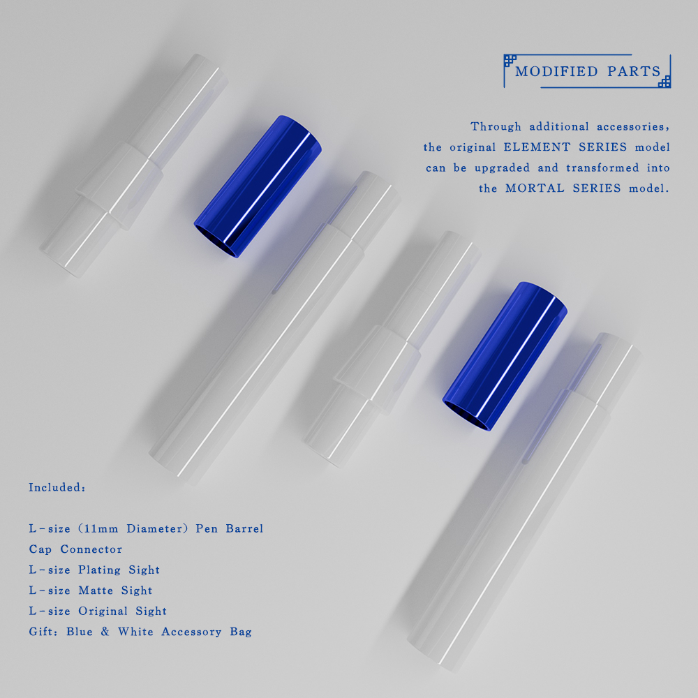 SPINNING PEN - BLUE & WHITE PORCELAIN ORCHID