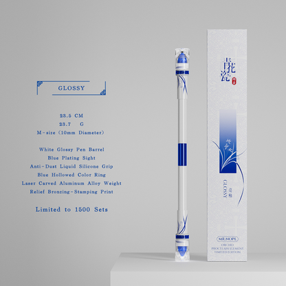 SPINNING PEN - BLUE & WHITE PORCELAIN ORCHID LIMITED COLLECTION